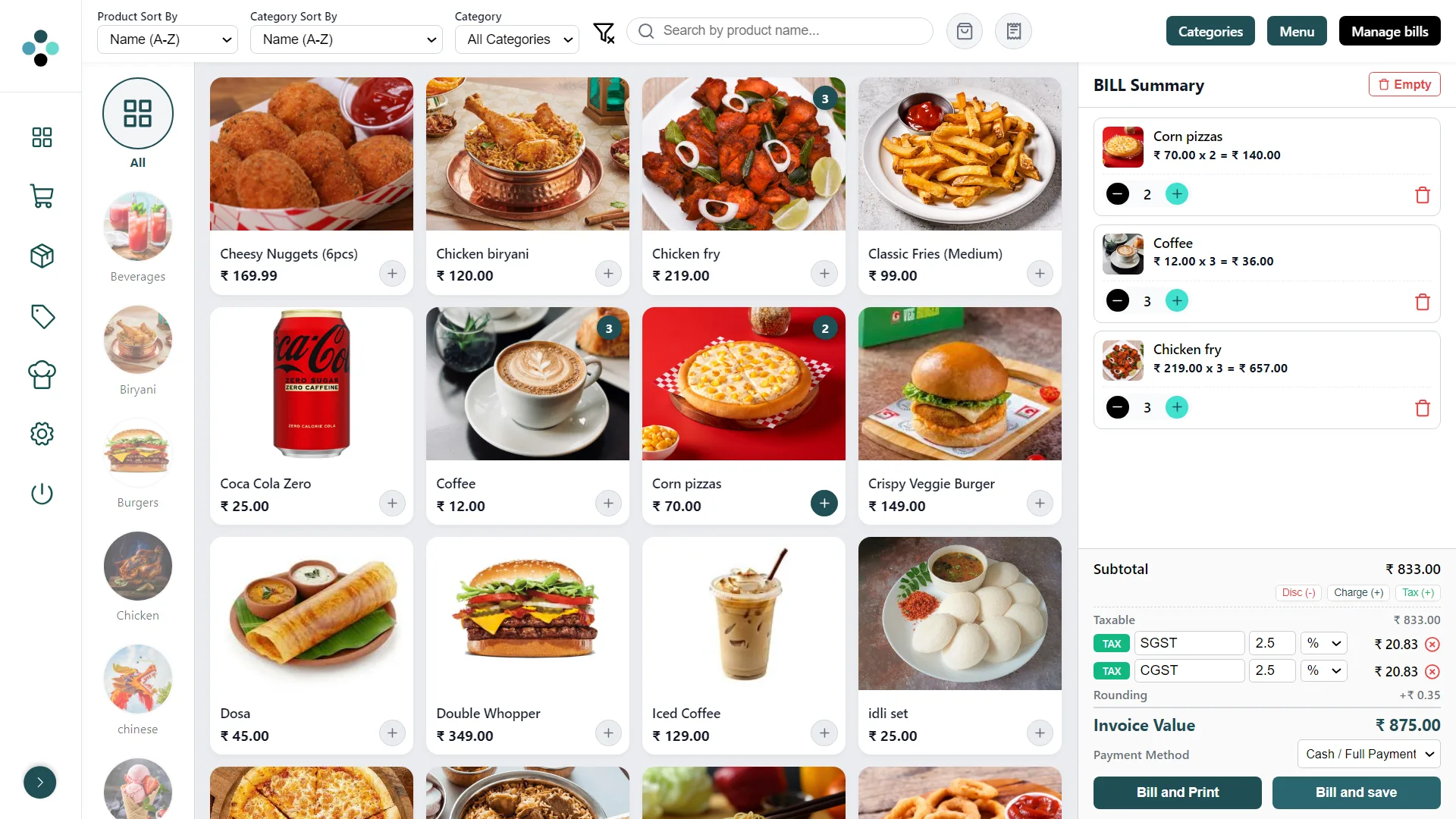 Ocean POS Interface